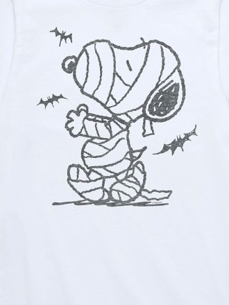 Camiseta infantil de manga curta Peanuts Snoopy Múmia e Morcegos