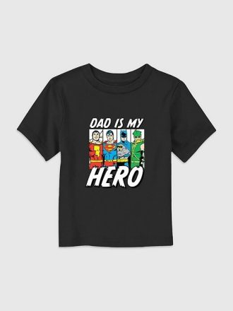 Camiseta infantil estampada DC Comics Justice League Hero Dad