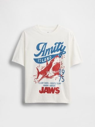 Camiseta infantil estampada de algodão orgânico pesado