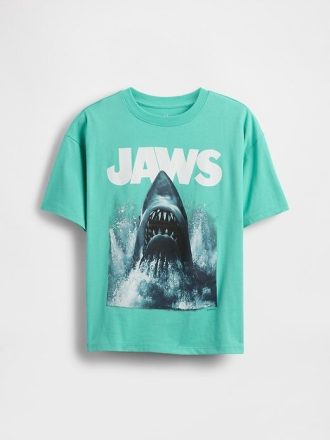 Camiseta infantil estampada de algodão orgânico pesado