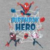 Camiseta infantil estampada do herói de aniversário do Homem-Aranha