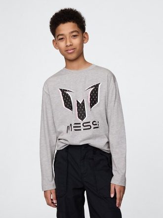 Camiseta infantil estampada do Messi