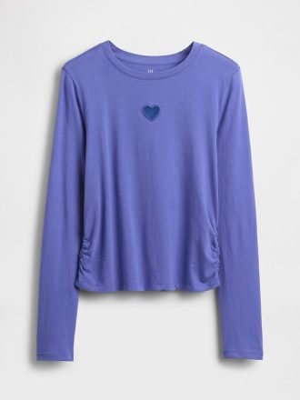 Camiseta infantil franzida na lateral