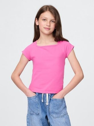 Camiseta infantil gola quadrada