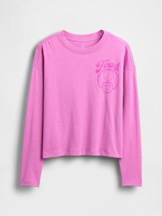 Camiseta infantil grande com estampa do Super Mario