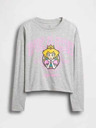 Camiseta infantil grande com estampa do Super Mario