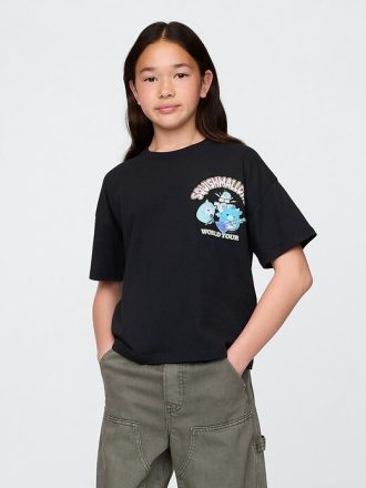 Camiseta infantil grande com estampa gráfica