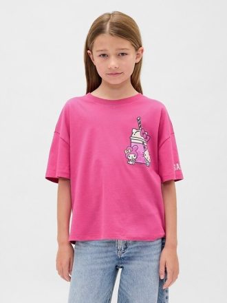 Camiseta infantil grande com estampa gráfica
