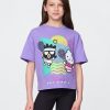 Camiseta infantil grande com estampa gráfica
