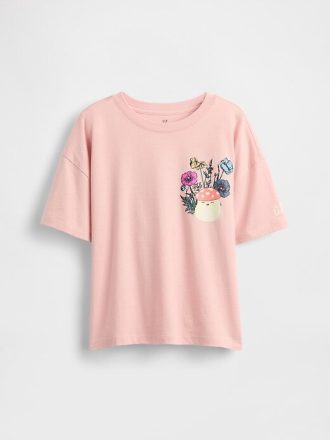 Camiseta infantil grande com estampa gráfica