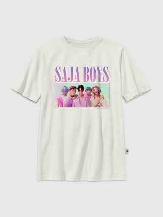 Camiseta infantil K-Pop Demon Hunters Saja Boys com estampa gráfica