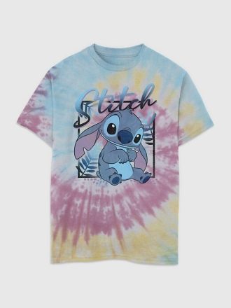 Camiseta infantil Lilo e Stitch com estampa tie-dye