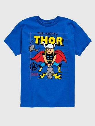 Camiseta infantil Marvel Thor Doodle manga curta gráfica