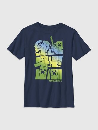 Camiseta infantil Minecraft Steve e Alex VS Mobs