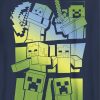 Camiseta infantil Minecraft Steve e Alex VS Mobs