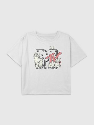 Camiseta infantil MTV Cats Graphic Boxy Crop