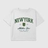 Camiseta infantil New York Athletics com estampa boxy cropped Camiseta infantil New York Athletics com estampa boxy cropped