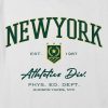 Camiseta infantil New York Athletics com estampa boxy cropped Camiseta infantil New York Athletics com estampa boxy cropped