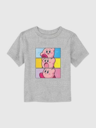 Camiseta infantil Nintendo Kirby com painéis gráficos