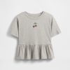 Camiseta infantil peplum gráfica
