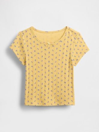 Camiseta Pointelle Rib para Bebê e Criança Pequena