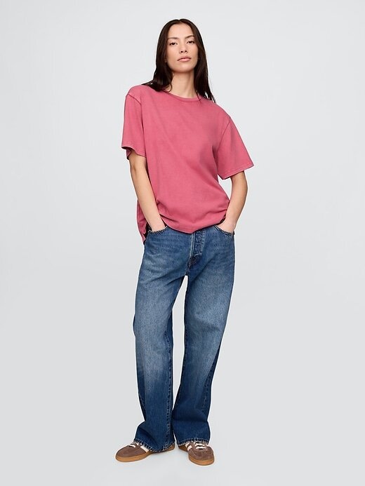 Camiseta Relaxada Pesada para Adultos Camiseta Relaxada Pesada para Adultos