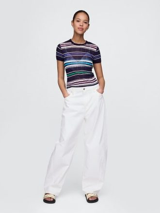 Camiseta Suéter com Barra Translúcida