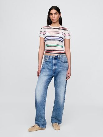 Camiseta Suéter com Barra Translúcida