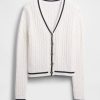 Cardigan 100% algodão tricotado com trança