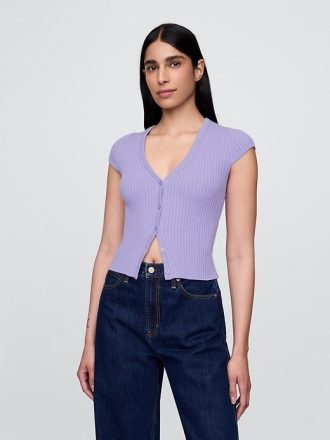 Cardigan Cropped Rib