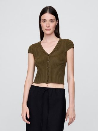 Cardigan Cropped Rib