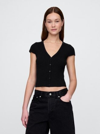 Cardigan Cropped Rib