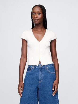 Cardigan Cropped Rib