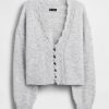 Cardigan curto com vieiras e felpudo Pointelle