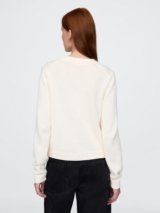 Cardigan de gola redonda 100% algodão