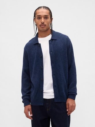 Cardigan de lã merino