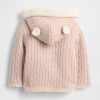 Cardigan de urso em tricô com forro de sherpa para bebê