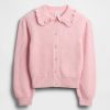 Cardigan infantil com gola babada