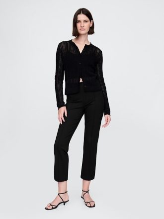 Cardigan Pointelle em mistura de linho