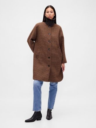 Casaco de lã pied-de-poule para carro