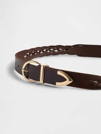 Cinto de couro trançado