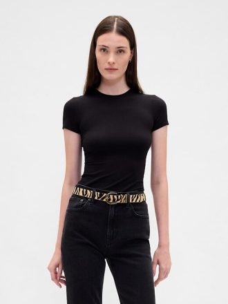 Cinto de pelo de bezerro com estampa de tigre