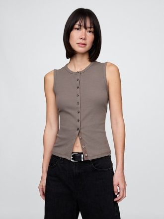 Colete Cardigan Moderno Rib