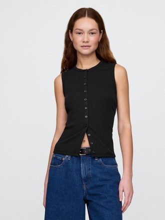 Colete Cardigan Moderno Rib