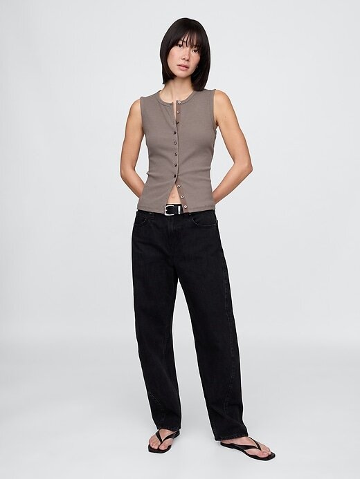 Colete Cardigan Moderno Rib Colete Cardigan Moderno Rib