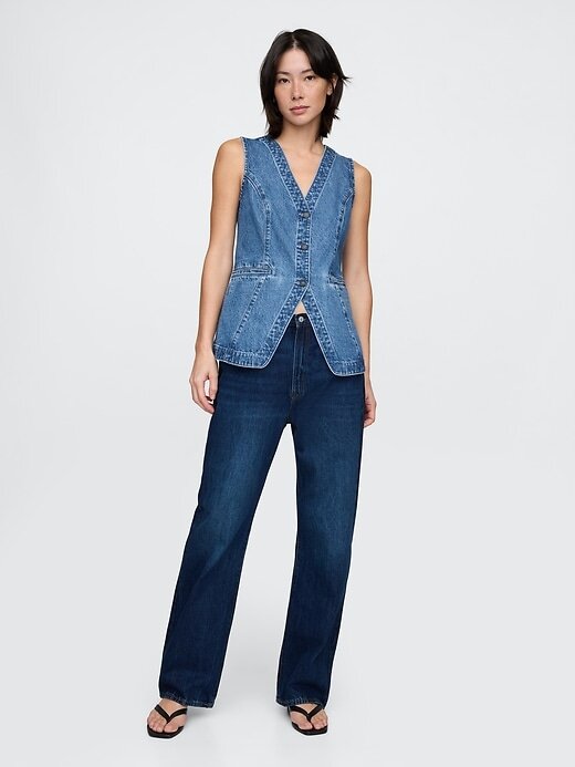 Colete jeans longo Colete jeans longo