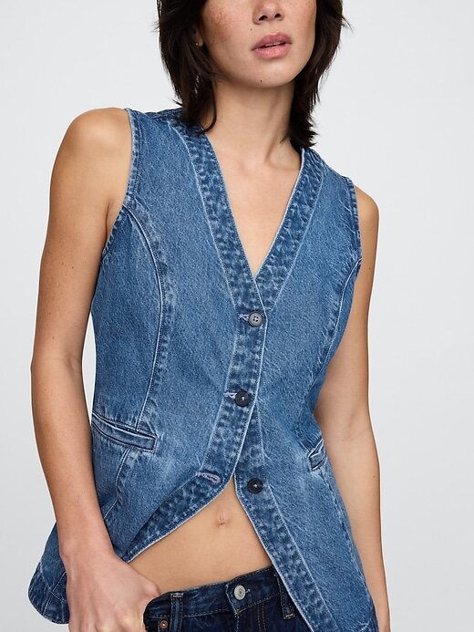 Colete jeans longo Colete jeans longo