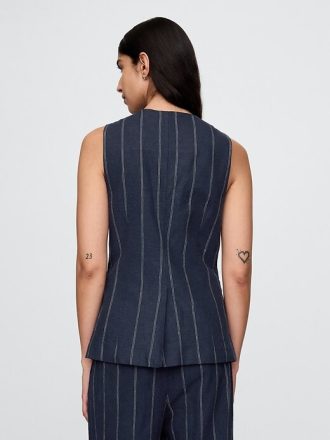 Colete Longline de Mistura de Linho