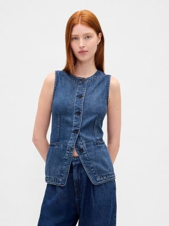 Colete Longline UltraSoft Denim