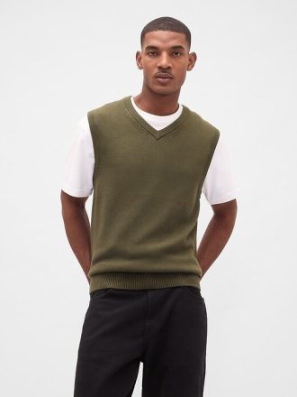 Colete suéter com decote em V
